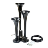 Maxbell Loud 150dB 3/Triple Trumpet Train Air Horn With 12V Electric Solenoid Black - Aladdin Shoppers