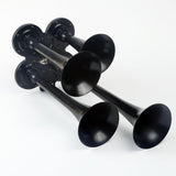 Maxbell Loud 150dB 4/Four Trumpet Train Air Horn With 12V Electric Solenoid Black - Aladdin Shoppers