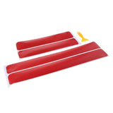 Maxbell 2x4PCS Carbon Fiber Car Door Sill Scuff Plate Cover Anti Scratch Sticker Red