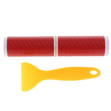 Maxbell 2x4PCS Carbon Fiber Car Door Sill Scuff Plate Cover Anti Scratch Sticker Red