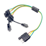 PACK-1 4 Pin Flat Y-Splitter Wiring Harness with Rubber Cab for LED Brake Tailgate Light Bars - Aladdin Shoppers