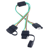 PACK-1 4 Pin Flat Y-Splitter Wiring Harness with Rubber Cab for LED Brake Tailgate Light Bars - Aladdin Shoppers