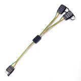 PACK-1 4 Pin Flat Y-Splitter Wiring Harness with Rubber Cab for LED Brake Tailgate Light Bars - Aladdin Shoppers