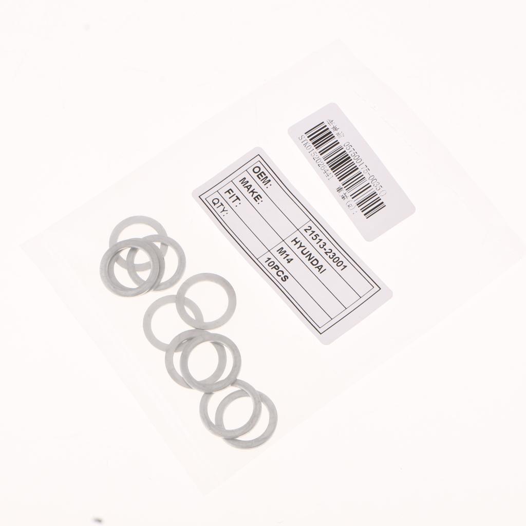 Maxbell Maxbell 10Pcs Metal Oil Drain Plug Crush Washers Gaskets For Kia Silver