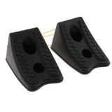 Maxbell Car Wheel Chocks Rubber Anti Slip Pads Stoppers - Black (2 pcs) - Aladdin Shoppers