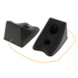 Maxbell Car Wheel Chocks Rubber Anti Slip Pads Stoppers - Black (2 pcs) - Aladdin Shoppers