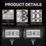 Maxbell 2pcs 5inch 168W LED Work Light Bar Flood Combo Pods For Car Driving Tractor - Aladdin Shoppers