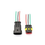 Maxbell Maxbell 3 Pin Way Car Waterproof Electrical Connector Plug with Wire AWG Marine Pack of 5