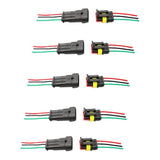 Maxbell Maxbell 3 Pin Way Car Waterproof Electrical Connector Plug with Wire AWG Marine Pack of 5