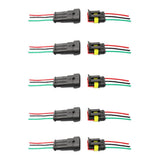 Maxbell Maxbell 3 Pin Way Car Waterproof Electrical Connector Plug with Wire AWG Marine Pack of 5