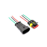 Maxbell Maxbell 3 Pin Way Car Waterproof Electrical Connector Plug with Wire AWG Marine Pack of 5