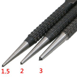 Center Punch, 3Pcs/Set Heavy Duty Centre Punch Steel Metal Spring Loaded Marking Hole Tool - Aladdin Shoppers