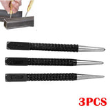 Center Punch, 3Pcs/Set Heavy Duty Centre Punch Steel Metal Spring Loaded Marking Hole Tool - Aladdin Shoppers