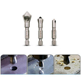 Set 3Pc Hex Countersink Deburring Bits Chamfering Drill Oblique Hole Chamfer - Aladdin Shoppers
