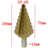 Power Tools Accessories, HSS Cone Drill Bit, 1/4 Inch Shank, 8 Steps, 10, 15, 20, 25, 30, 35, 40, 45mm - Aladdin Shoppers