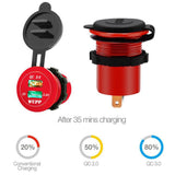 Maxbell 2xCar DC Aluminum Alloy Dual USB QC3.0 Quick Charge for LED Display  Green