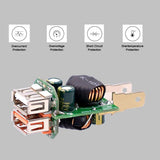 Maxbell 2xCar DC Aluminum Alloy Dual USB QC3.0 Quick Charge for LED Display  Green