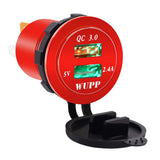 Maxbell 2xCar DC Aluminum Alloy Dual USB QC3.0 Quick Charge for LED Display  Green