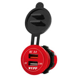 Maxbell 2xCar DC Aluminum Alloy Dual USB QC3.0 Quick Charge for LED Display  Green