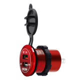 Maxbell 2xCar DC Aluminum Alloy Dual USB QC3.0 Quick Charge for LED Display  Green