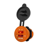 Maxbell 2xCar Aluminum Alloy USB QC3.0 Quick Charge for LED Display Golden Red