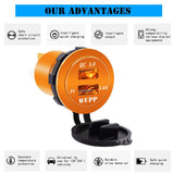 Maxbell 2xCar Aluminum Alloy USB QC3.0 Quick Charge for LED Display Golden Orange