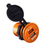 Maxbell 2xCar Aluminum Alloy USB QC3.0 Quick Charge for LED Display Golden Orange