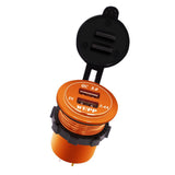 Maxbell 2xCar Aluminum Alloy USB QC3.0 Quick Charge for LED Display Golden Orange