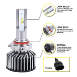 Maxbell Maxbell 2 Pack L+R K8 55W 8LED Headlight Bulbs Lamp Super Bright 6000K 6800LM 9005