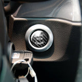 Black Carbon Fiber Car Engine Start Stop Switch Button Sticker Cover For