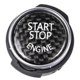 Black Carbon Fiber Car Engine Start Stop Switch Button Sticker Cover For