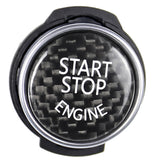 Black Carbon Fiber Car Engine Start Stop Switch Button Sticker Cover For