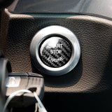 Black Carbon Fiber Car Engine Start Stop Switch Button Sticker Cover For