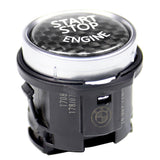 Black Carbon Fiber Car Engine Start Stop Switch Button Sticker Cover For