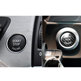 Black Carbon Fiber Car Engine Start Stop Switch Button Sticker Cover For
