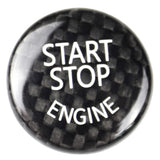 Black Carbon Fiber Car Engine Start Stop Switch Button Sticker Cover For