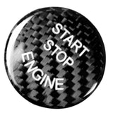 Black Carbon Fiber Car Engine Start Stop Switch Button Sticker Cover For