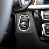 Black Carbon Fiber Car Engine Start Stop Switch Button Sticker Cover For
