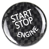 Black Carbon Fiber Car Engine Start Stop Switch Button Sticker Cover For