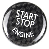 Black Carbon Fiber Car Engine Start Stop Switch Button Sticker Cover For
