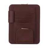 Maxbell 5xEye Frame Holder Car Sun Glasses Ticket Receipt Card Clip Storage Board Brown