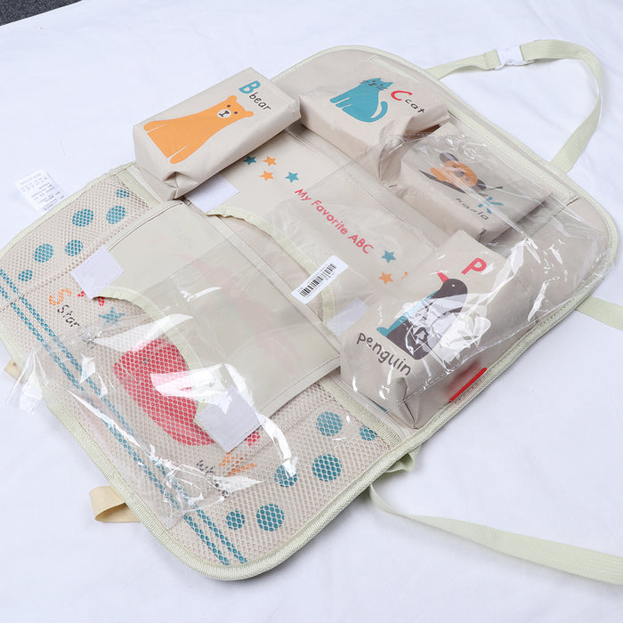 Maxbell Cartoon Car Seat Back Multi-Pocket Storage Bag Organizer ABC animal-shape