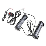 Maxbell 1 Pair Universal Car Grill Flashing COB LED Light Bar with Switch Kit - Red and Blue - Aladdin Shoppers