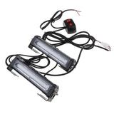 Maxbell 1 Pair Universal Car Grill Flashing COB LED Light Bar with Switch Kit - Red and Blue - Aladdin Shoppers