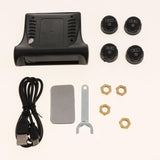 Maxbell Aftermarket Tire Pressure Monitoring System TPMS Solar Power Universal Wireless + 4 External Sensors Real-time Display - Aladdin Shoppers