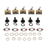 Maxbell 5 Pack Heavy Duty Rocker Toggle Switch 15A 250V SPST 2 Pin ON/OFF Switch With Waterproof Boot Cap Cover - Aladdin Shoppers