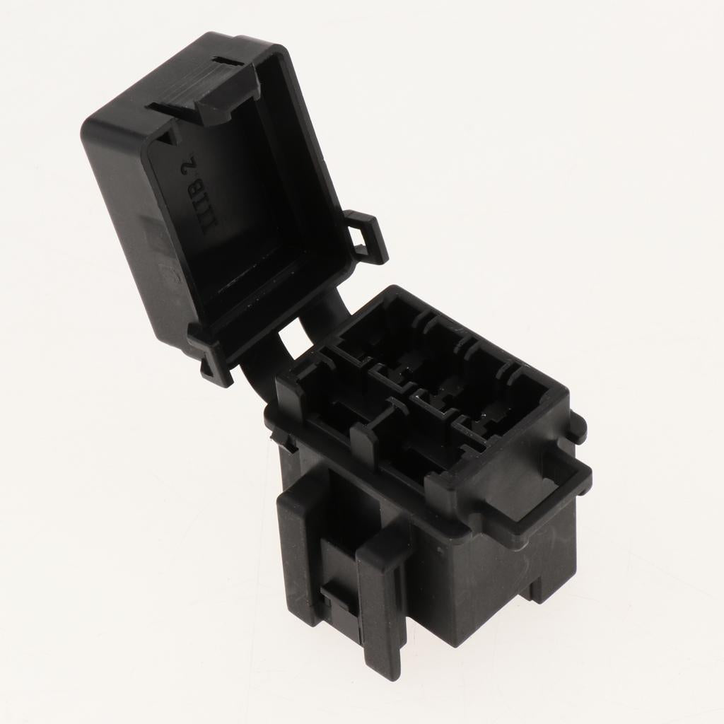 Automotive 4 Way Fuse Holder Box + 1 Relay Socket for Truck/SUV/Trailer/RV