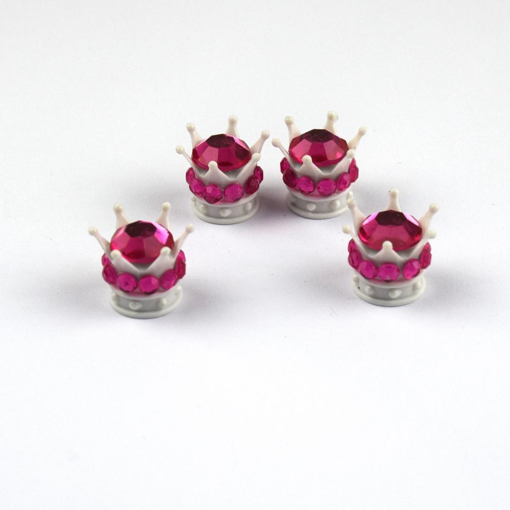 Maxbell Maxbell 4 Pack Valve Stem Caps, Handmade Crown Universal Car Tire Valve Caps Chrome,Attractive Dustproof Bling Car Accessories