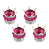 Maxbell 4 Pack Valve Stem Caps, Handmade Crown Universal Car Tire Valve Caps Chrome,Attractive Dustproof Bling Car Accessories - Aladdin Shoppers