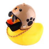 Maxbell 2xhelmet Horn Little Yellow Duck Bamboo Raft Motorcycle Car Decoration G